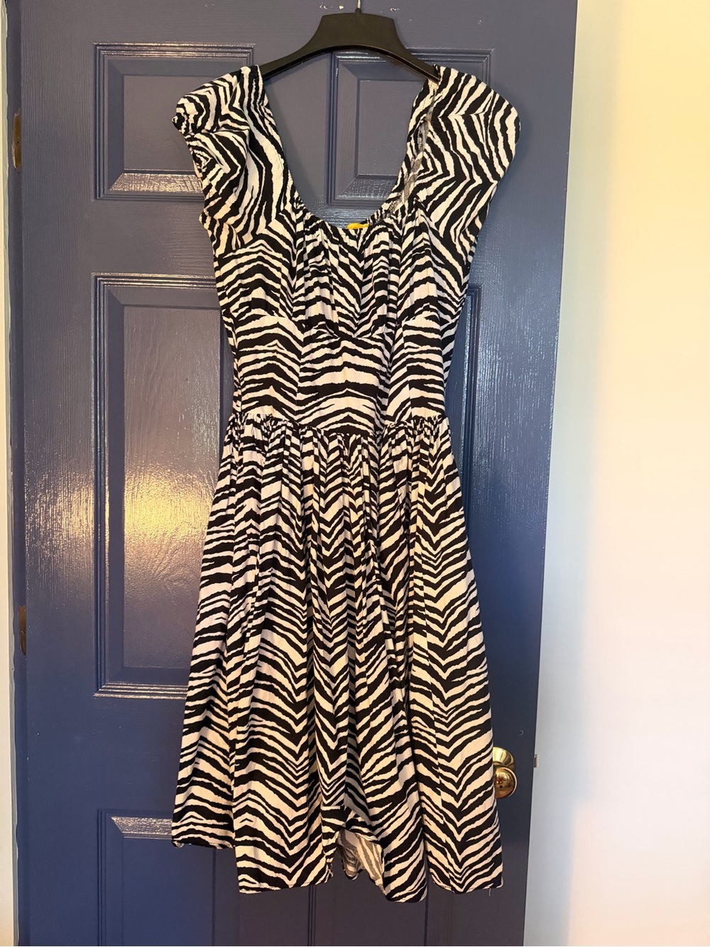 Bernie Dexter Black and White Zebra Print Midi Dress